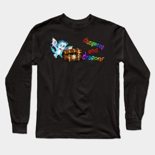 cute dnd dragon and mimic chest Long Sleeve T-Shirt